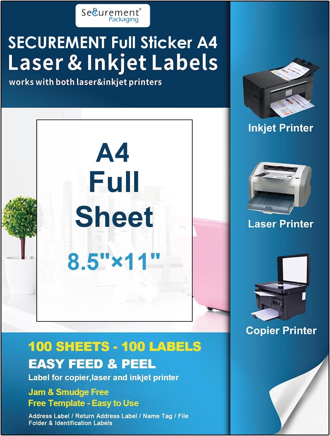 A4 full sticker sheets - Compatible with All Printers – Securement ...