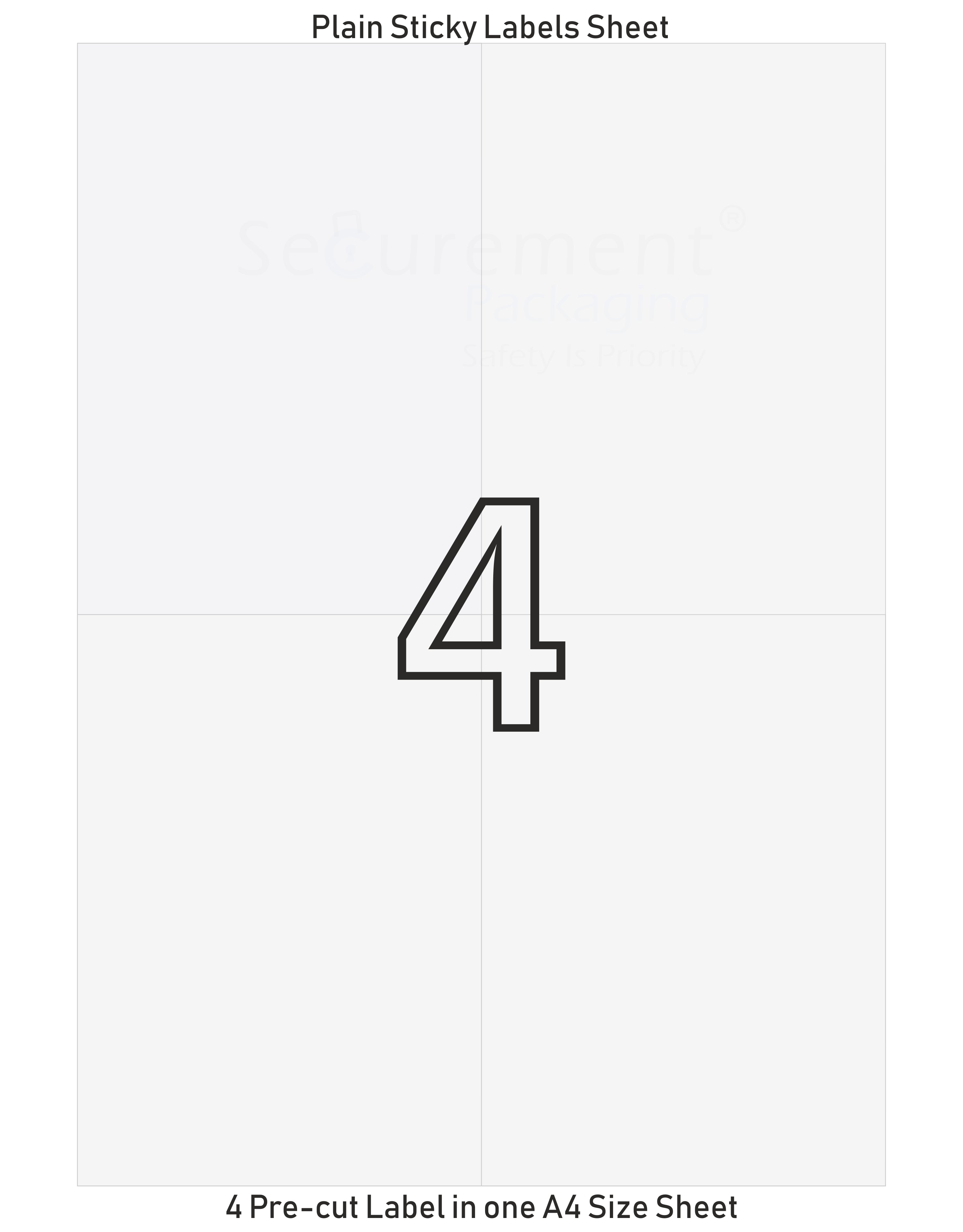 A4 sticker sheets (4 Cut) A4 Address Label Sticker Sheets – Securement ...