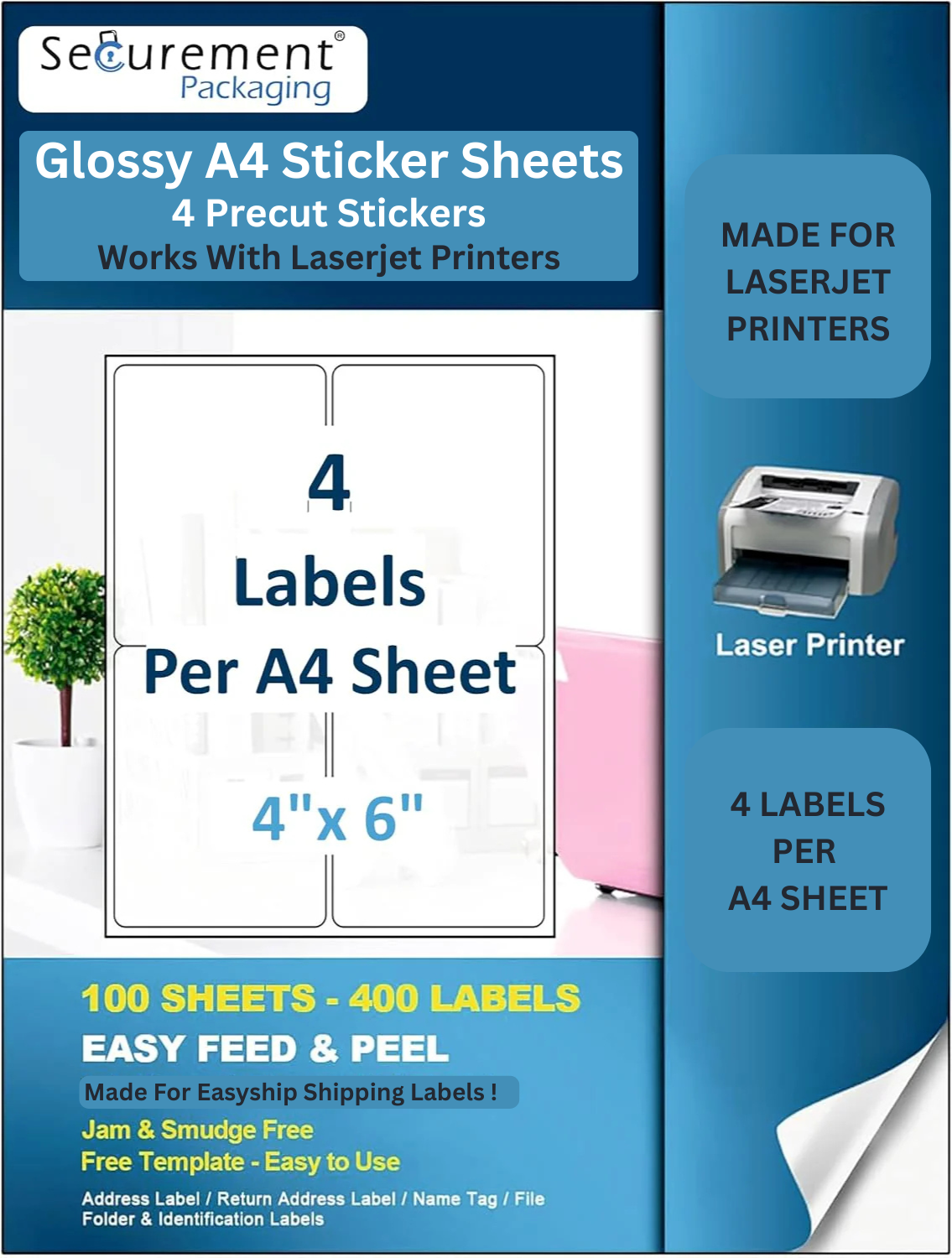 A4 sticker sheets (4 Cut) A4 Address Label Sticker Sheets – Securement ...